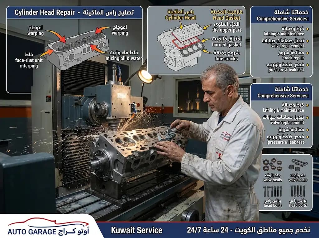 تصليح راس الماكينة في الكويت | كار ستوب